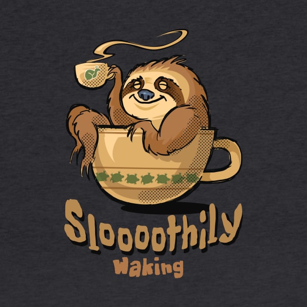 Coffee Sloth Waking by ArtOnTheRun